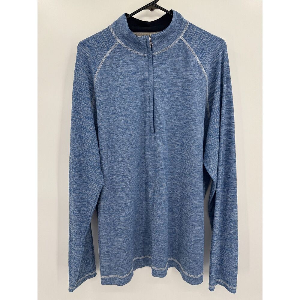 ROBERT GRAHAM X Blue Athletic Performance 1/4 Zip Golf Sweater Jacket Size XL